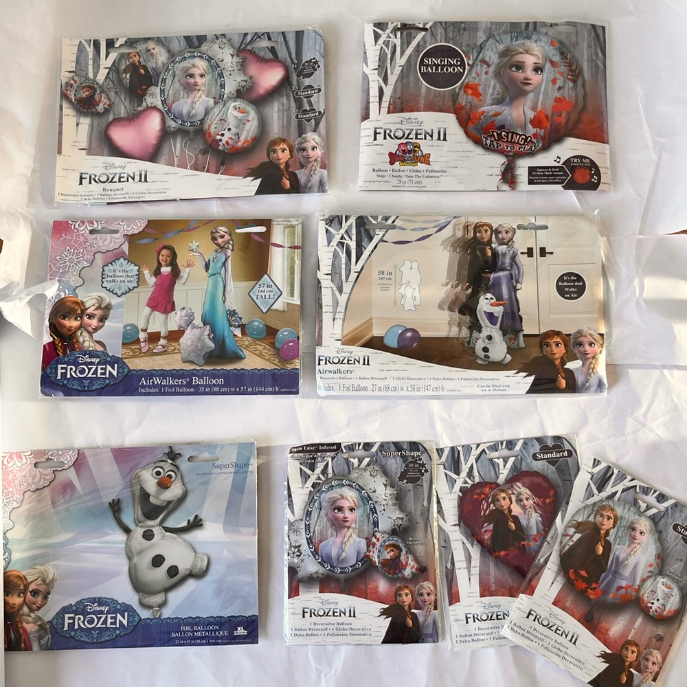 Frozen Premium Foil Balloon Bundle of 11 Airwalkers Singing Anna Elsa Olaf